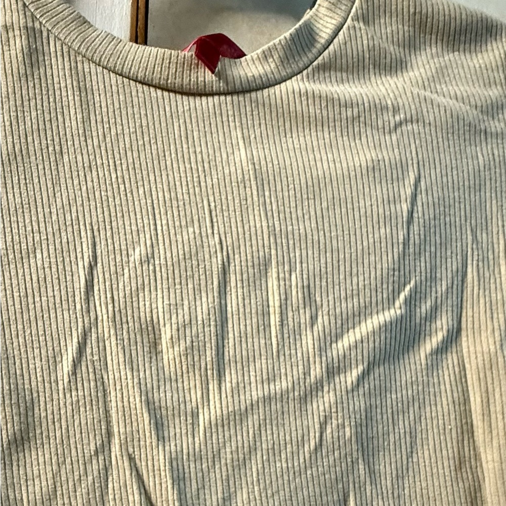 Ribbed Cream Crop Top